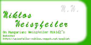 miklos weiszfeiler business card